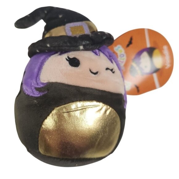 Squishmallows Voodie Purple Witch Plush Halloween Toy Jazwares 4" w/ Cat Box NWT - Picture 3 of 10